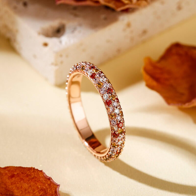 Multi-color Stone Eternity Band