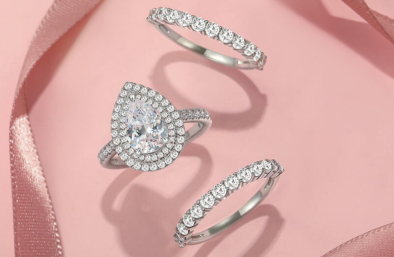 Pear Cut Double Halo Engagement Ring