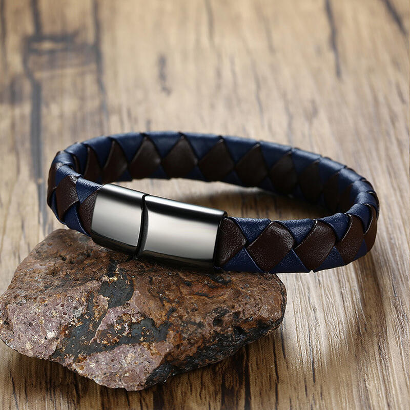 Stainless Steel Leather Bracelet