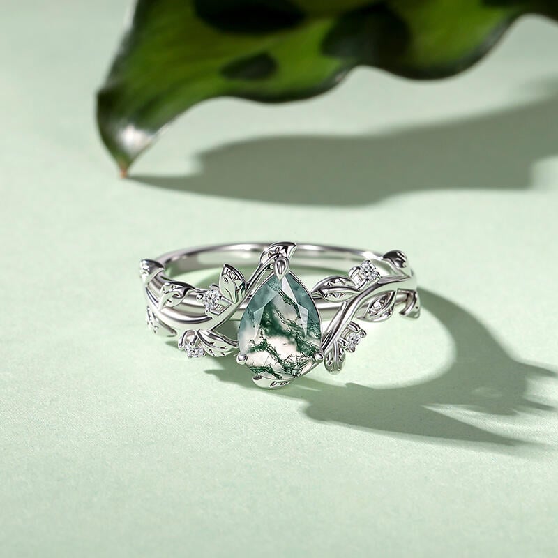 Sterling Silver Moss Agate Ring