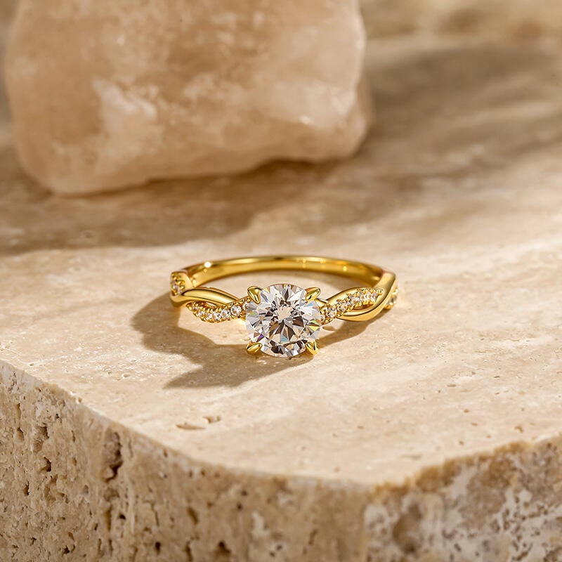 Twist Round Cut Engagement Ring