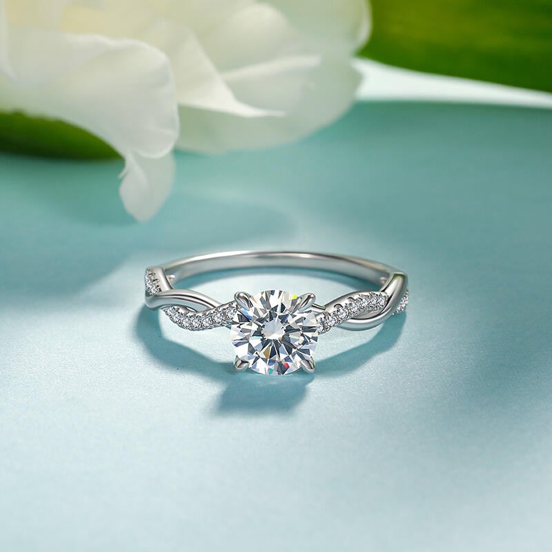 Twist Round Cut Engagement Ring