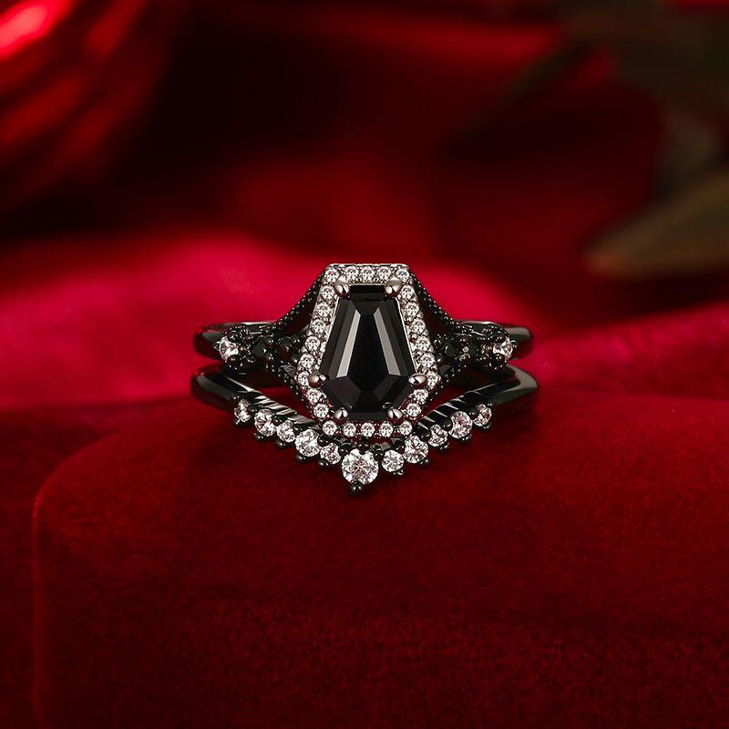 Black Coffin Cut Ring