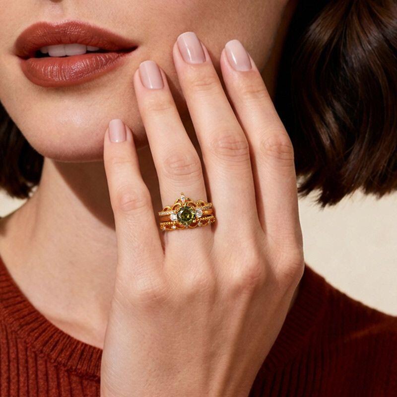 Crown Interchangable Engagement Ring Set