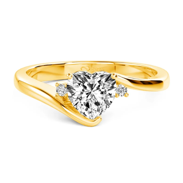 Heart Three Stone Engagement Ring