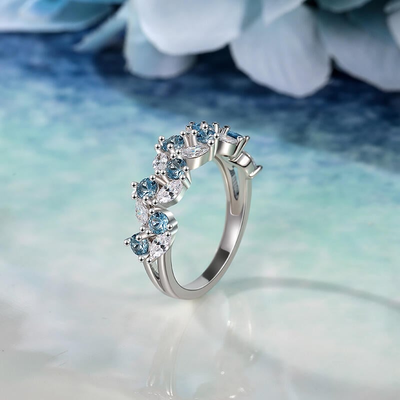 Leaf Custom Women's Half Eternity Band