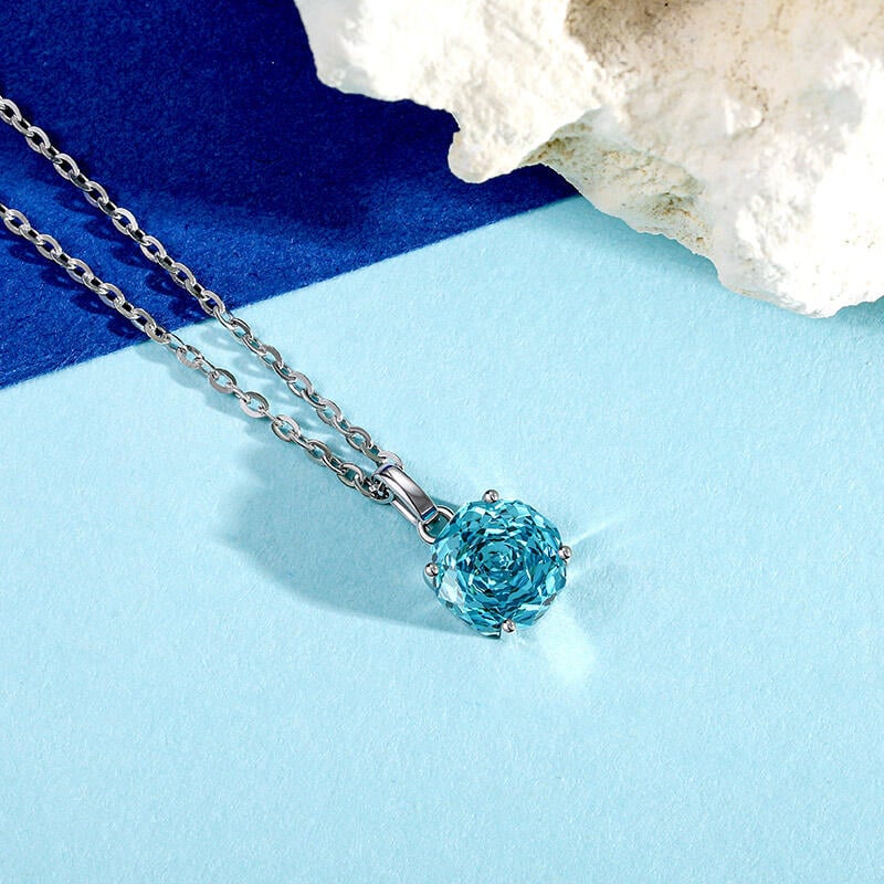 Rose Cut Aquamarine Necklace
