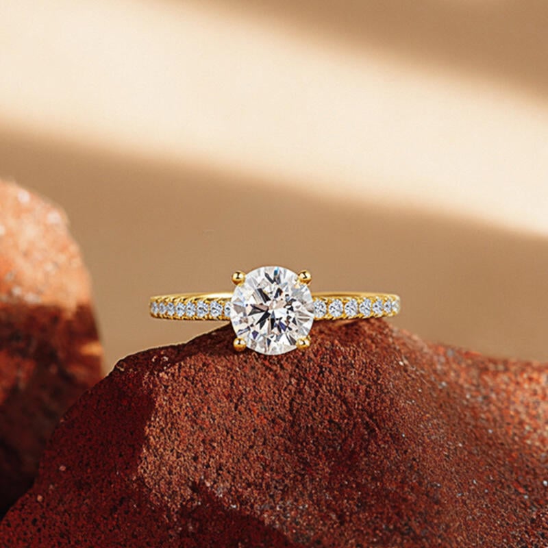Round Pave Engagement Ring