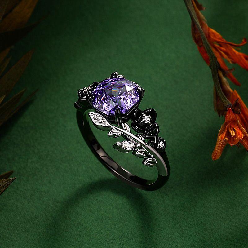 Two Tone Purple Rose Cut Ring