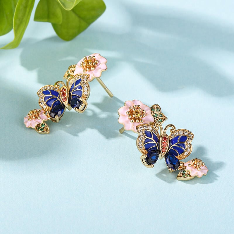 Enamel Butterfly Earrings
