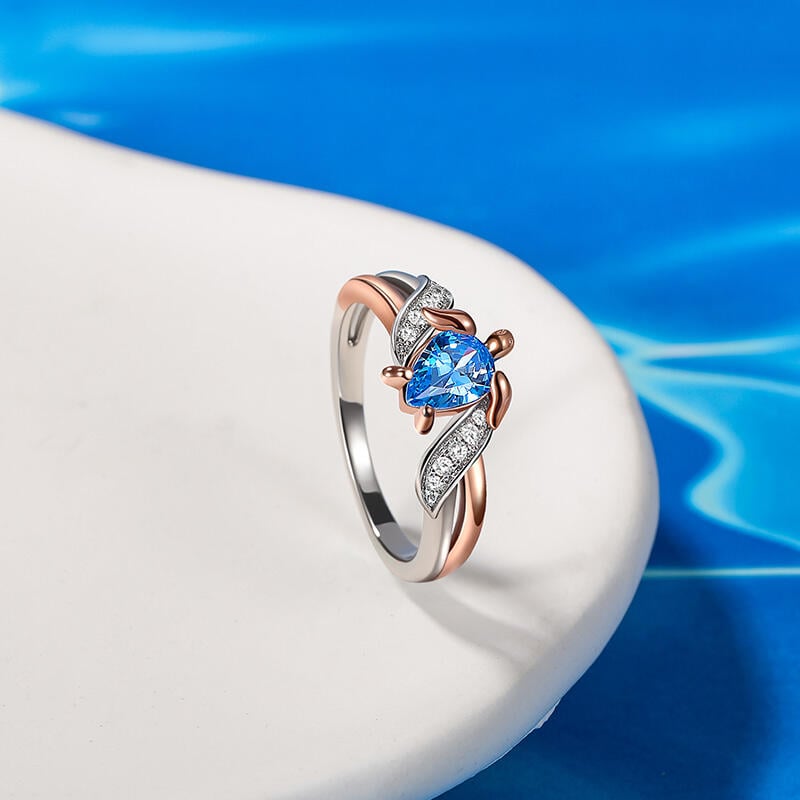 Turtle Ring with Birthstone