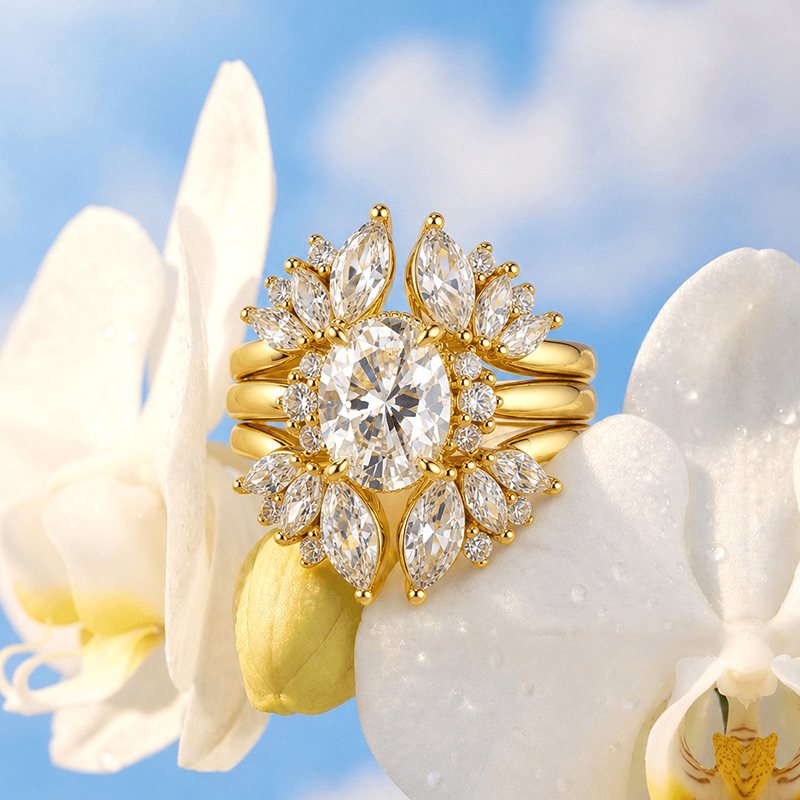 Gold Crown Stackable Ring Set