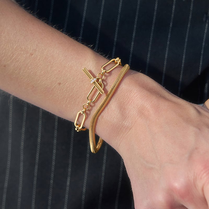 Gold Paperclip Bracelet