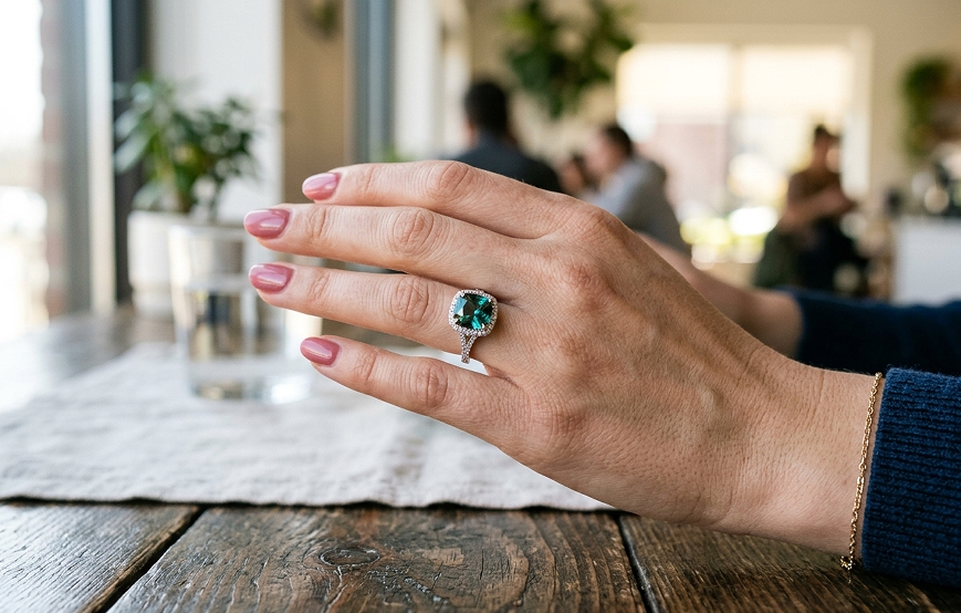 Halo Alexandrite Ring