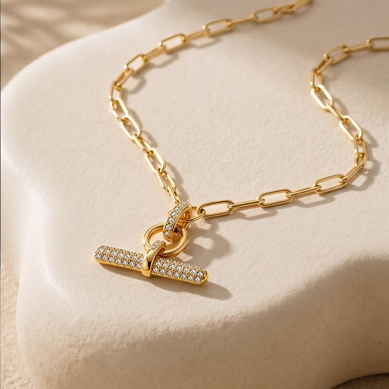 Paperclip T-Bar Necklace