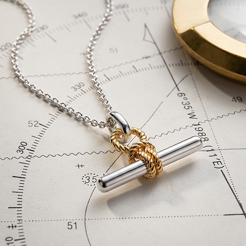 Silver T Bar Necklace