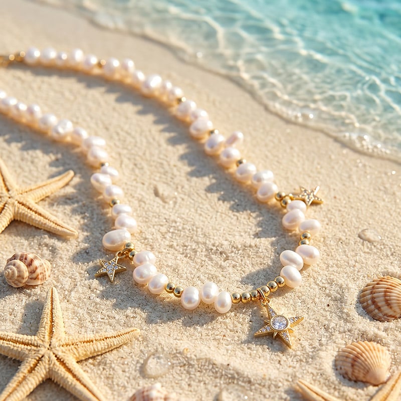 Baroque Pearl Star Pendant Necklace