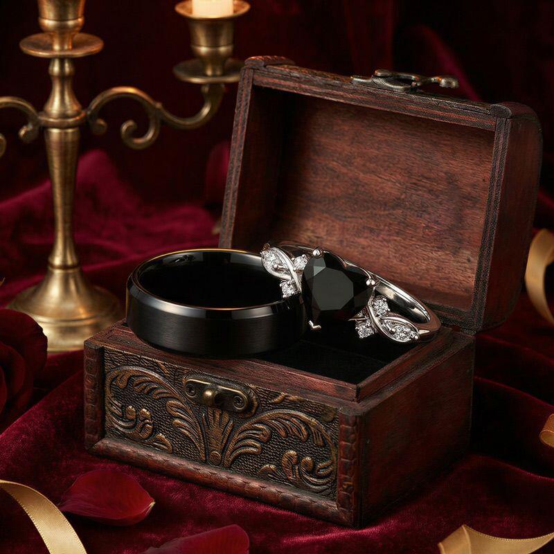 Heart Couple Ring Set
