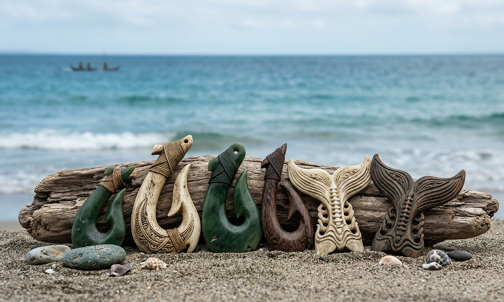 Traditional Maori Hei Matau Fish Hook Whale Tail