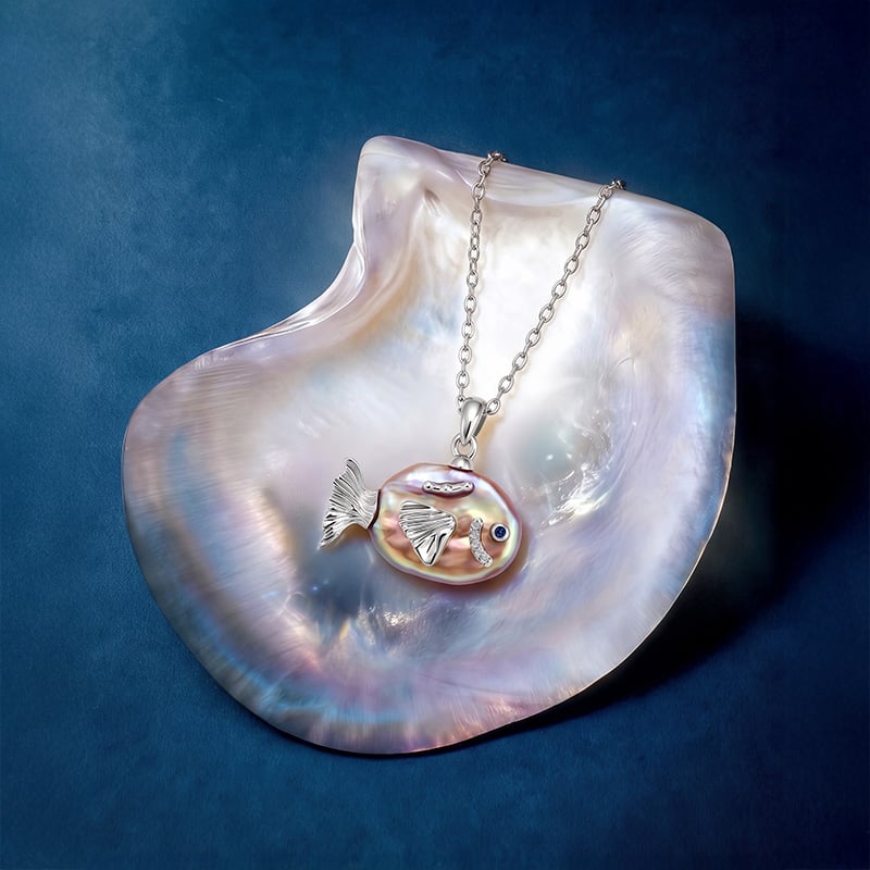 Baroque Pearl Fish Necklace