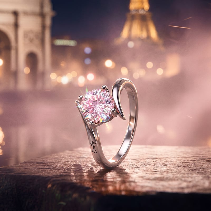 Bypass Pink Starburst Cut Engagement Ring