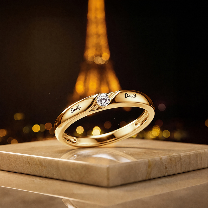 Gold Custom Men's Bypass Engravable Promise Ring
