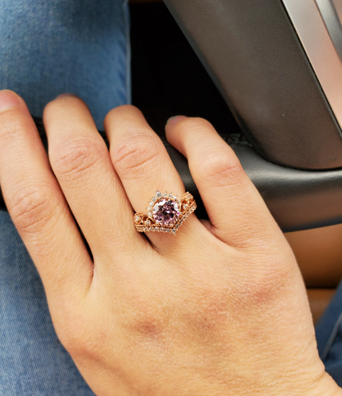 Crown Design Morganite Ring