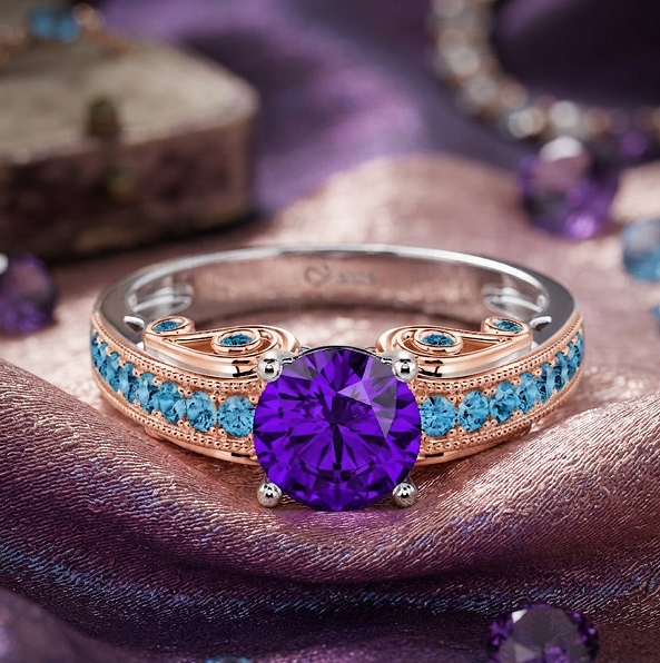 Rose Gold Purple Ring