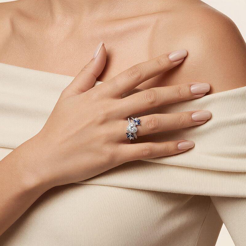 Sterling Silver Heart Ring Set