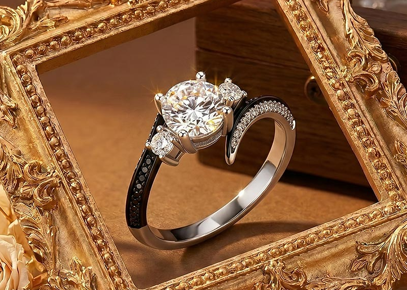 Three Stone Bypass Ring