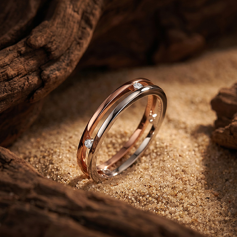 Two Tone Promise Ring for Men