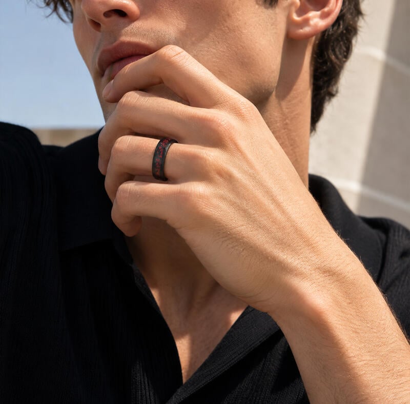 Men's Black Tungsten Wedding Band