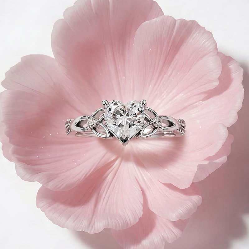 Celtic Knot Heart Cut Engagement Ring