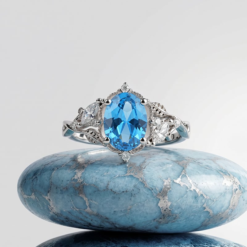 London Blue Topaz Engagement Ring