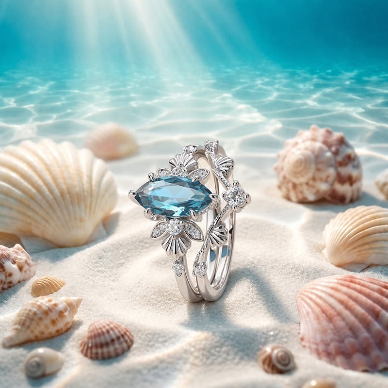 Marquise Cut Ring Set
