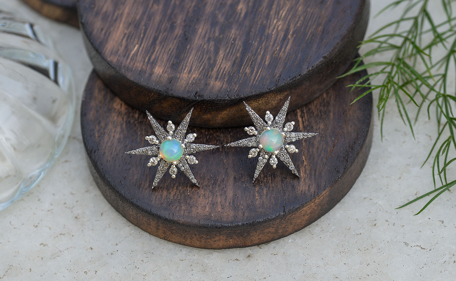 Opal Stud Earrings