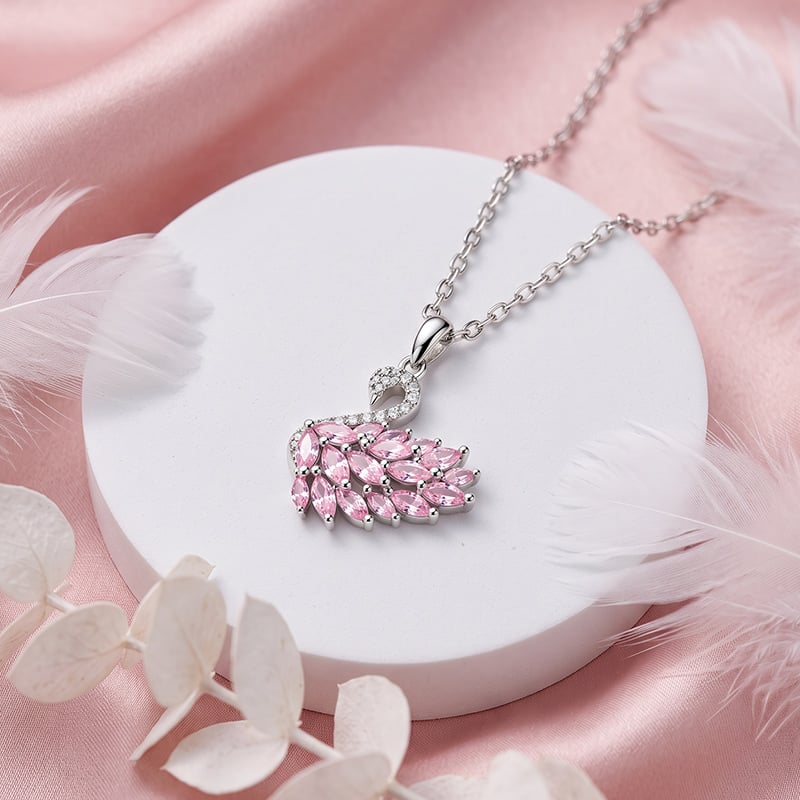 Pink Swan Necklace