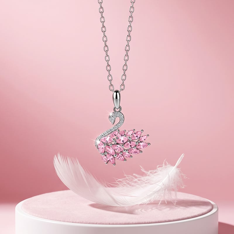 Pink Swan Necklace