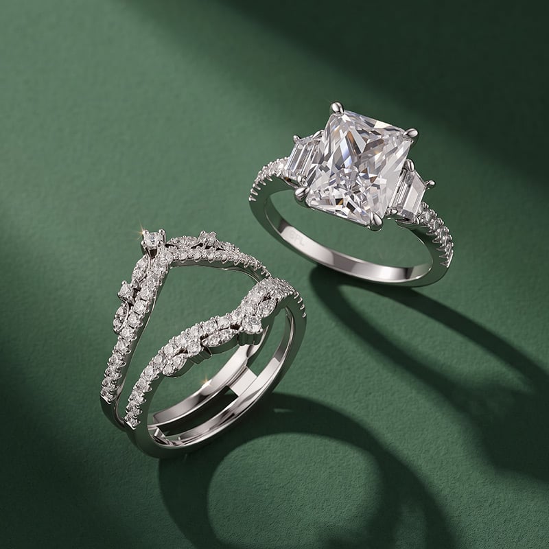 Radiant Cut Bridal Ring Set