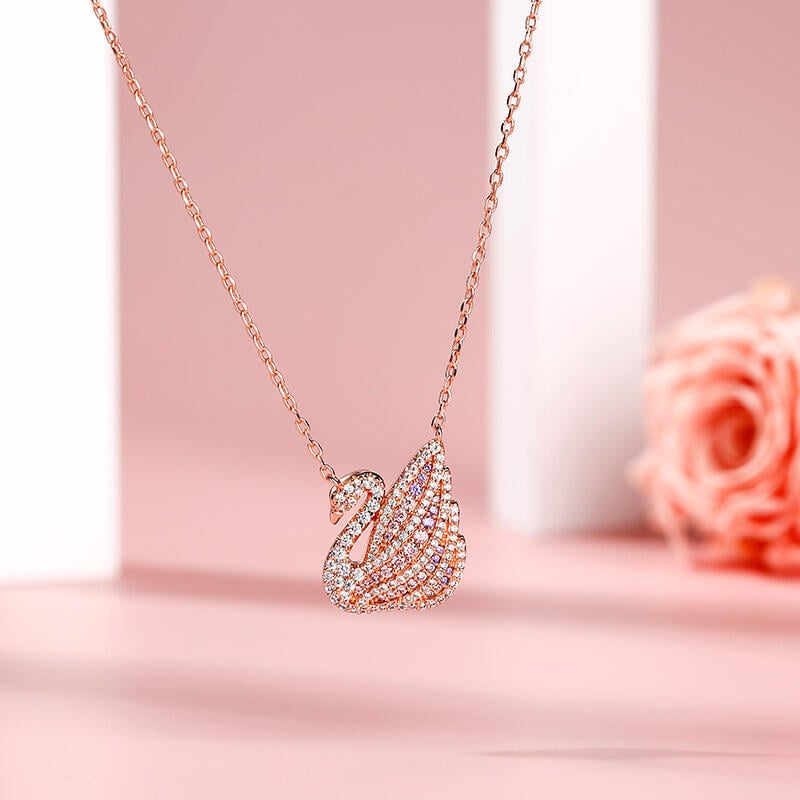 Rose Gold Swan Necklace