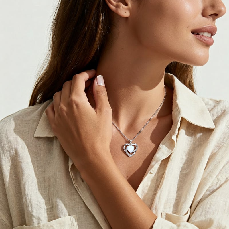 Sterling Silver Opal Necklace