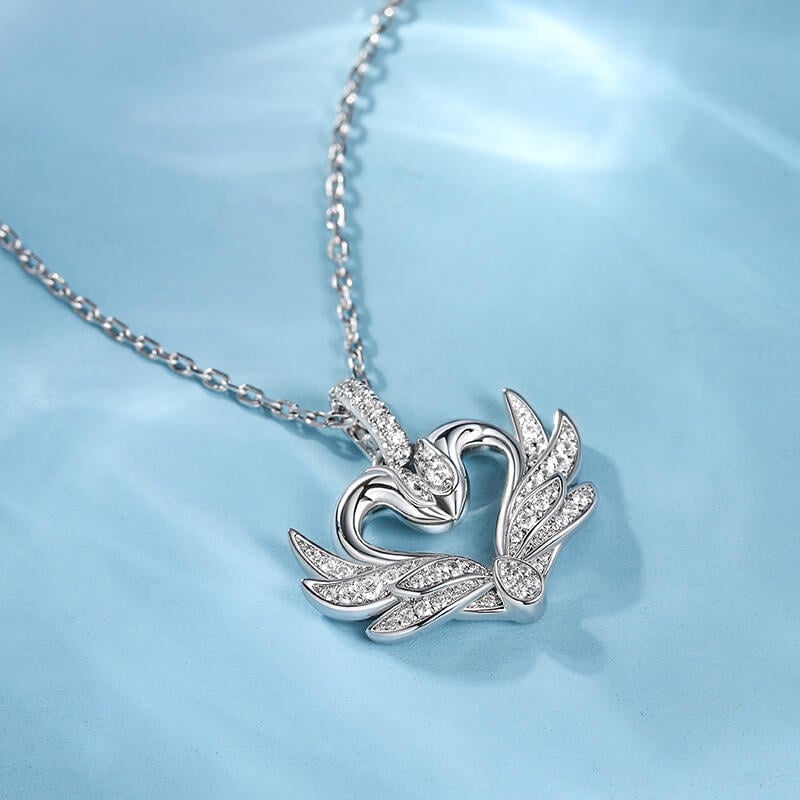 Swan Heart Necklace