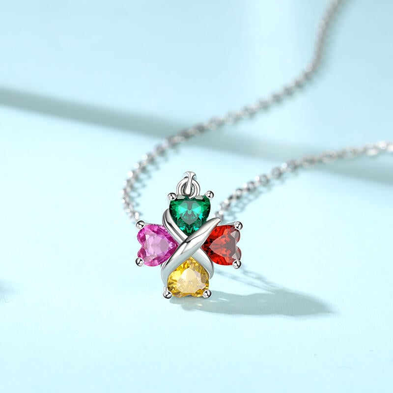 Custom Four Birthstones Necklace