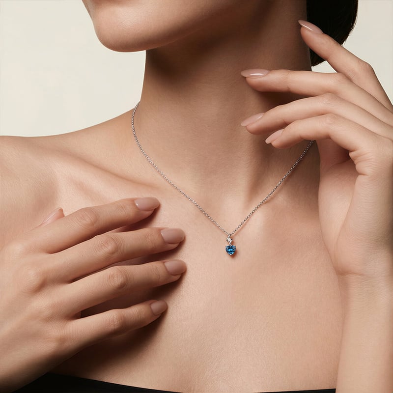 Custom Heart Birthstone Necklace