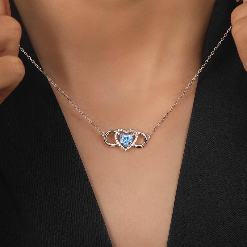 Infinity Heart Birthstone Necklace