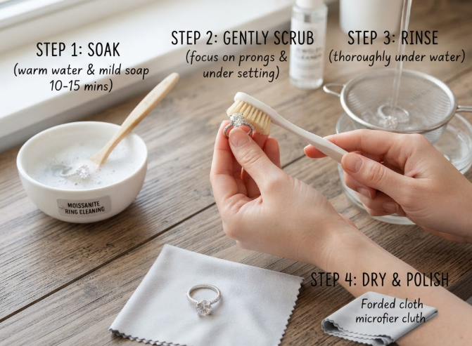 Moissanite Ring Cleaning