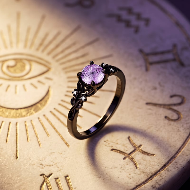 Black Trinity Knot Firework Cut Ring