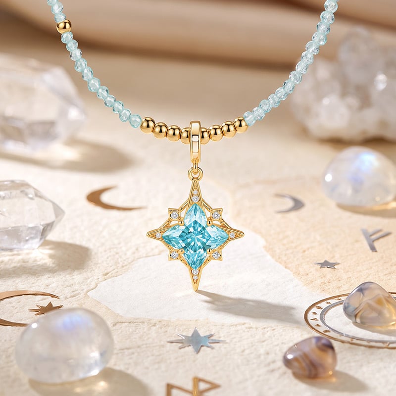 Star Four Leaf Clover Beaded Necklace
