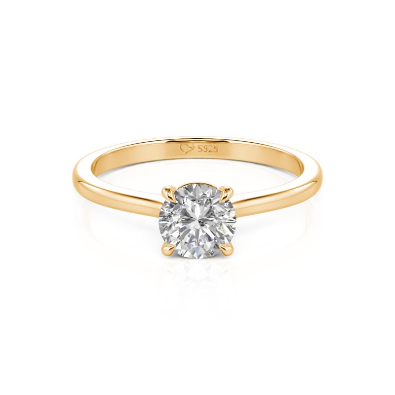 Thin Band Solitaire Lab Grown Diamond Ring